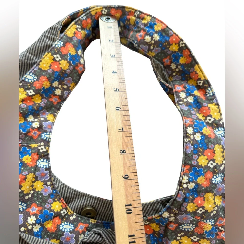 Y2K Unionbay large fabric‎ hobo tote with accent bow brown-multicolored
